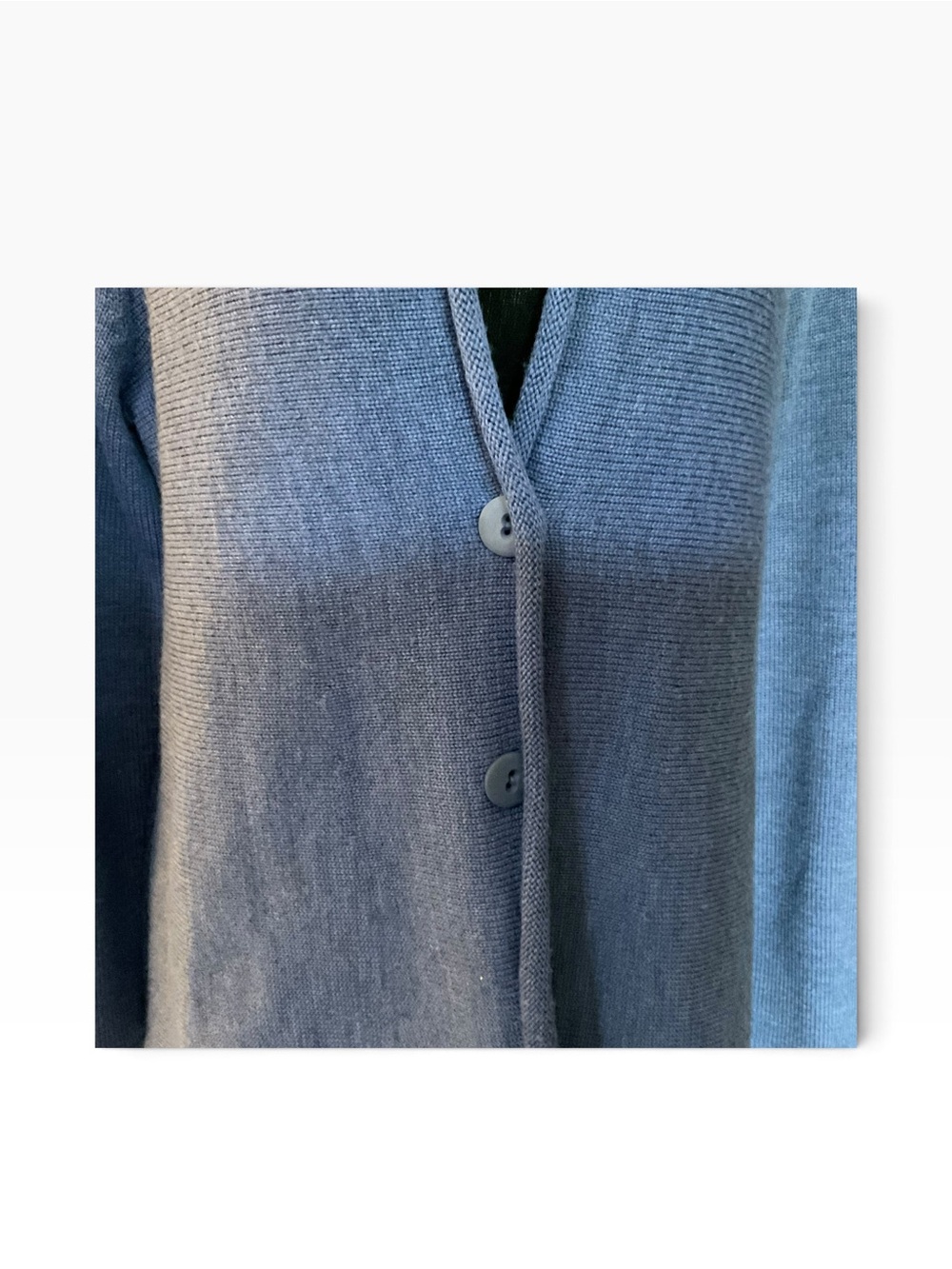 Eileen Fisher Blue 100% Merino Wool Button Front Cardigan Sweater S - Picture 3 of 8